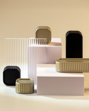 Maniglia per mobile WEGA maniglia design messa in risalto su sfondo rosa