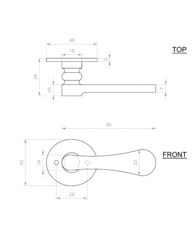 Maniglia per porta cromata in ferro 289 - maniglia design