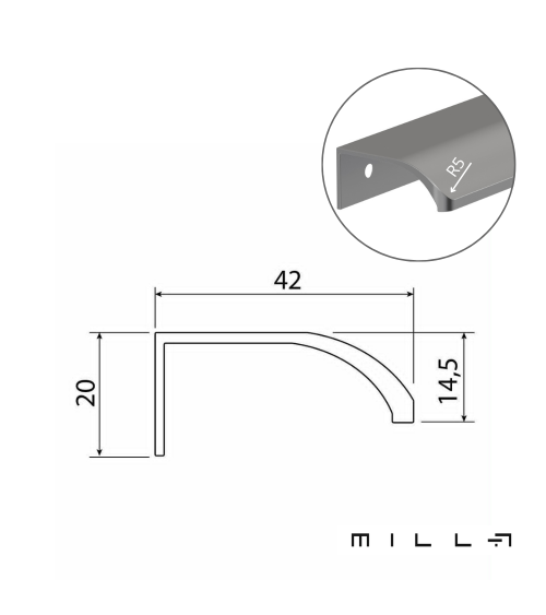 Maniglia per mobile anodizzata oro SONORE design