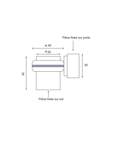 Disegno Fermaporta magnetico a molla AL3042 EUROWALE