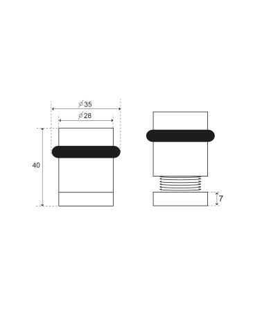 Disegno Fermaporta in ottone a vite
