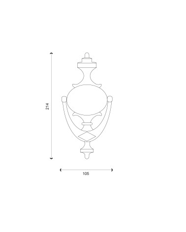 Disegno Battiporta VICTORIEN A in ottone lucido verniciato EUROWALE