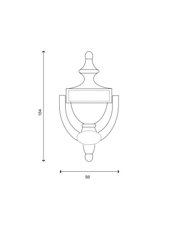 Disegno Battiporta VICTORIEN B in ottone titanio PVD EUROWALE