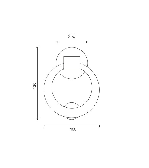 Battiporta Anello ottone lucido verniciato EUROWALE