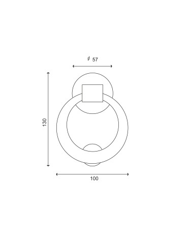 Disegno Battiporta Anello ottone lucido verniciato EUROWALE