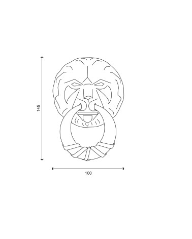 Disegno Battiporta LION in ottone titanio PVD EUROWALE