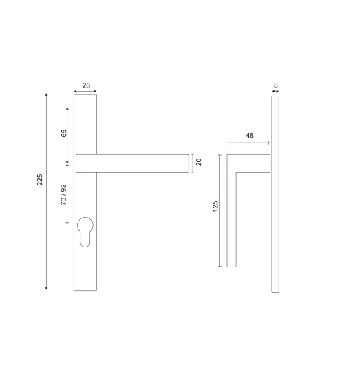 Majestea su placca 26 interasse 70 inox EUROWALE