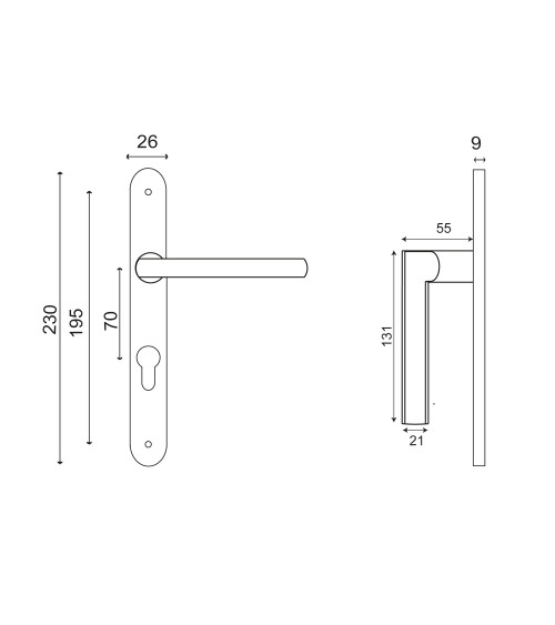 New Pyla placca stretta 26 inox EUROWALE