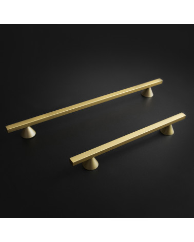 Maniglia per mobile anodizzata oro/oro opaco CERT maniglia design su sfondo scuro