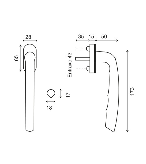 Maniglia Lilas lunga effetto inox per porta scorrevole EUROWALE