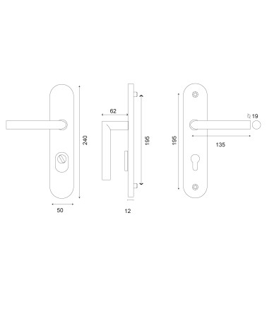 Disegno Insieme maniglie di sicurezza Altesse nera EUROWALE