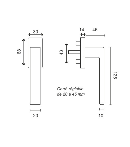 Maniglia per finestra Majestea inox nera EUROWALE