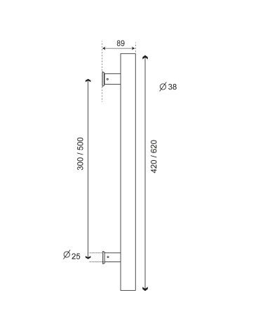 Disegno Maniglia di tiro Bordeaux diritta inox 316 EUROWALE