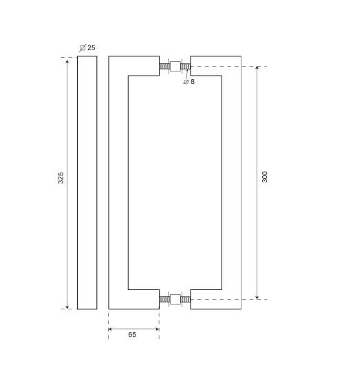 Maniglia tirata quadrata inox semplice EUROWALE