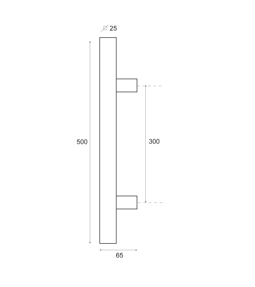 Maniglia tirata quadrata a T inox semplice EUROWALE