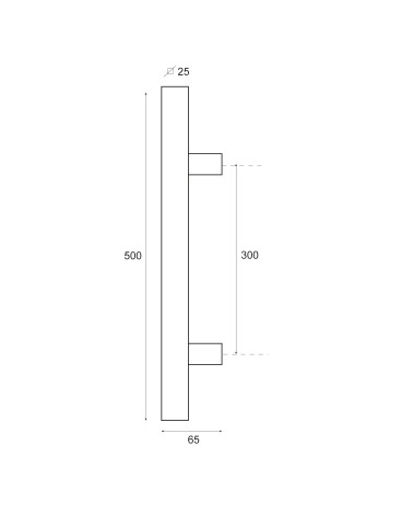 Disegno maniglia tirata quadrata a T inox EUROWALE