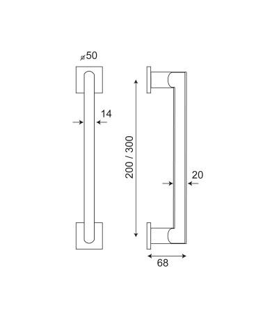 Disegno Maniglia di tiro New Pyla rosette quadrate EUROWALE
