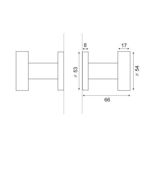 Maniglia per porta pomello doppio Cilindro piatto inox EUROWALE