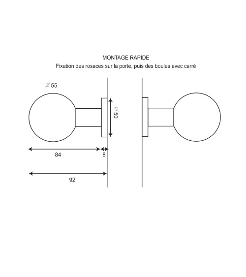 Maniglia per porta Pomello doppio inox EUROWALE