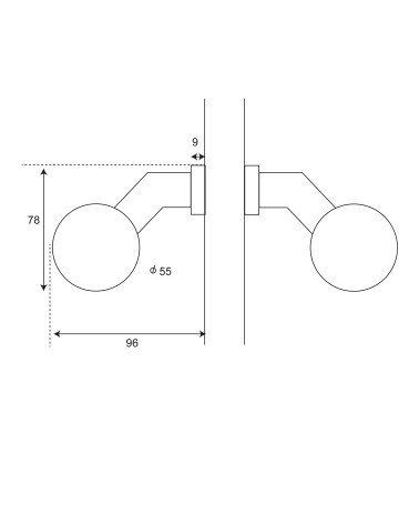 Disegno Maniglia per porta pomello doppio decentrato rosetta ovale EUROWALE