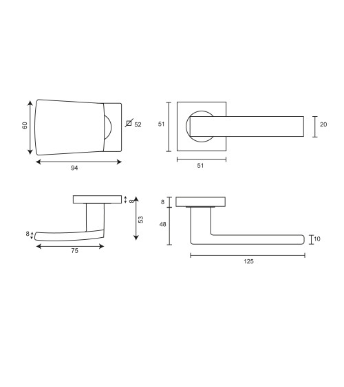 Set di maniglie per pianerottolo in inox per uso intensivo - modello Altesse/Thor
