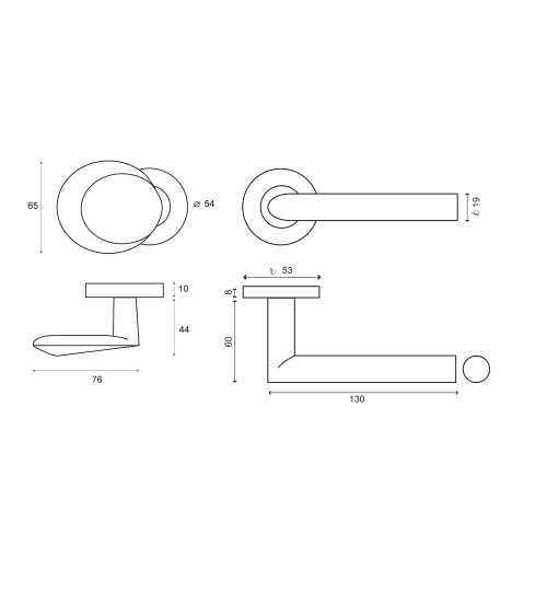 Set di maniglie per pianerottolo in inox per uso intensivo - modello Altesse/Amande