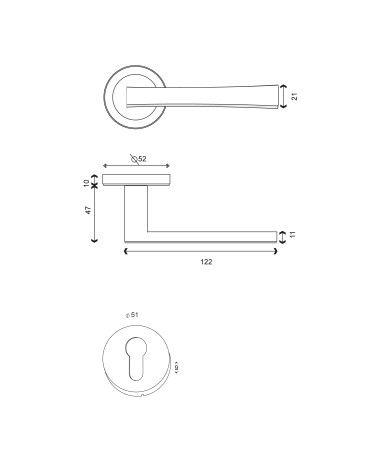 Disegno Maniglia per porta Junon +Rosone