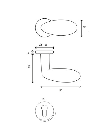 Disegno Maniglia per porta Yin + Rosone EUROWALE