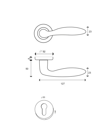 Disegno Maniglia porta Harmonie + Rosetta EUROWALE