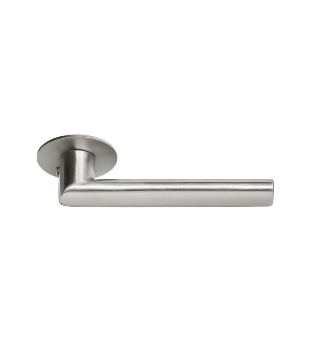 Maniglia porta a sporgenza ridotta inox rosetta fine