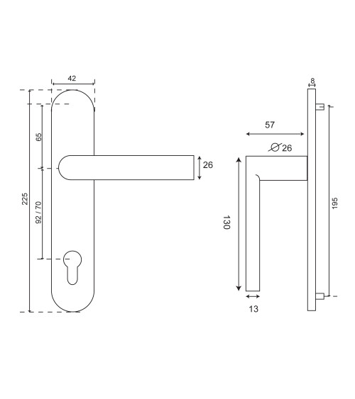 Maniglia Bastide placca tonda cilindro ea70 EUROWALE