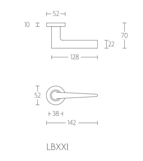 Maniglia per porta Formani LB21h colore inox satinato