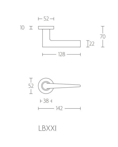 Maniglia per porta Formani LB21h colore inox satinato