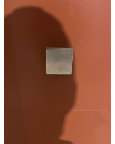 Pomolo per porta quadrato 70x70mm centro in acciaio inox con rosetta 52mm