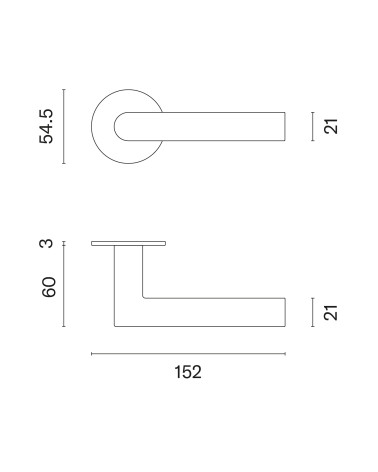 Maniglia per porta OVAL 1750 con dimensioni
