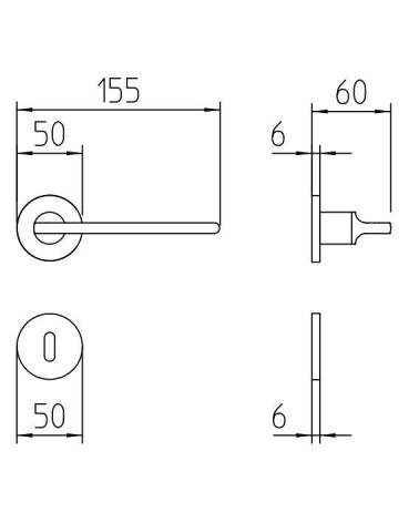 Maniglia porta Mandelli Grint con dimensioni