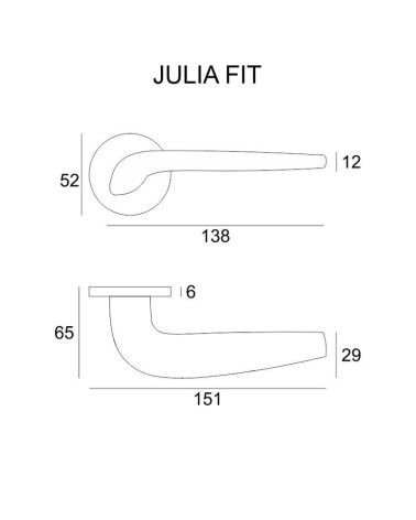 Maniglia porta JULIA con dimensioni