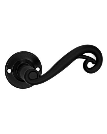Maniglie per porta retrò nere opache su rosette tonde per porte, cancelli e cancelletti – Collezione Charlotte