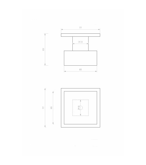 Pomolo per porta esterno bronzo PQ65 - FISSO - maniglia design