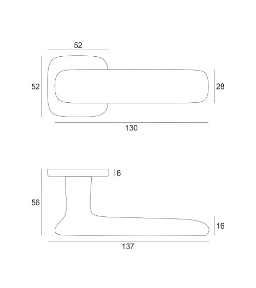 Maniglia per porta avorio opaco FLOW maniglia design