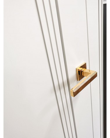 Maniglia per porta oro lucido RAFLESIA maniglia design montata su una porta