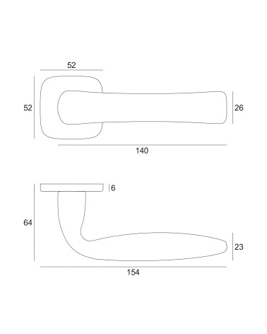 Maniglia per porta FOLD con dimensioni