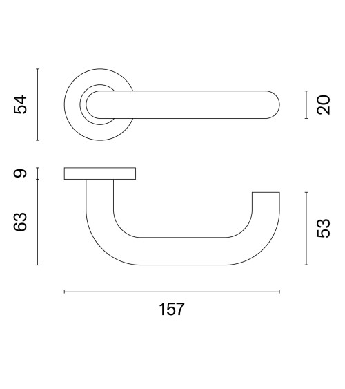 Maniglia per porta classica OVAL 1704 ferramenta design