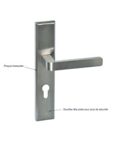 Maniglia per porta Soho Prestige su grande placca per porta d'ingresso