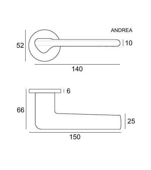 Maniglia per porta oro satinato ANDREA design
