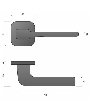Dimensioni maniglia per porta Solo arrotondata