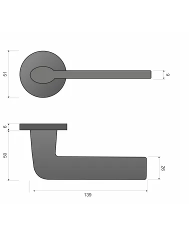 Maniglia porta STINGER con dimensioni