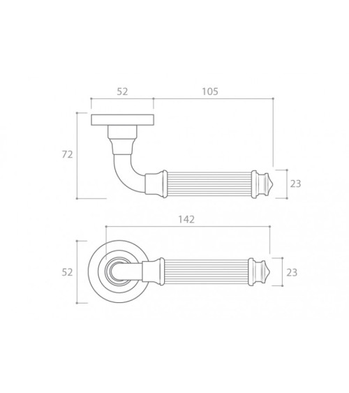 Maniglia per porta cromo lucido ARIA Slim design