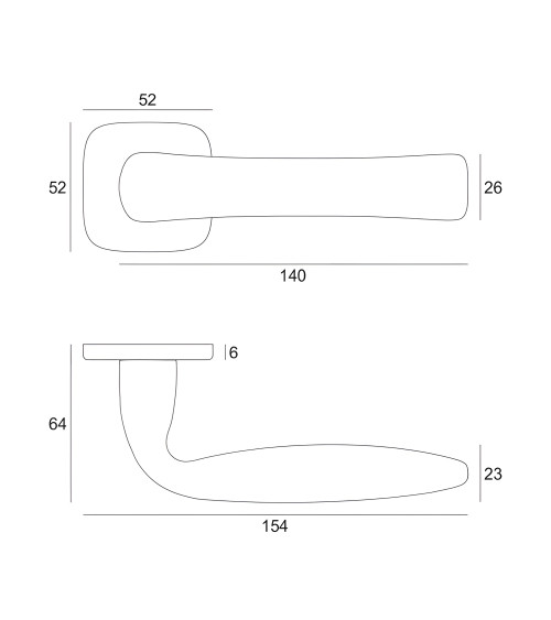 Maniglia per porta finitura oro lucido FOLD