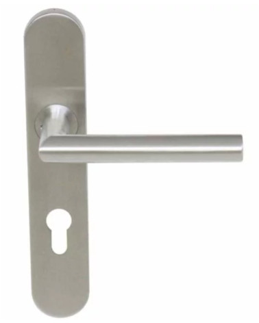 Maniglia per porta elegante su piccola piastra inox spazzolato 165 Altesse - MillaPoignées